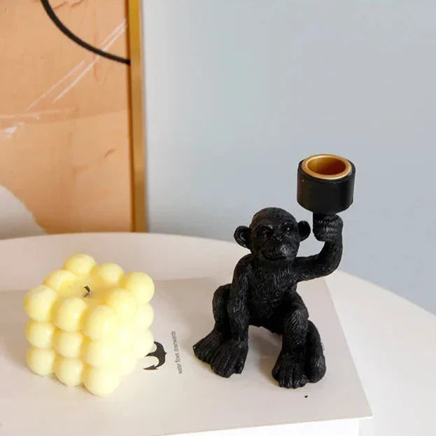 Monkey Candle Holder – Resin Decorative Decor