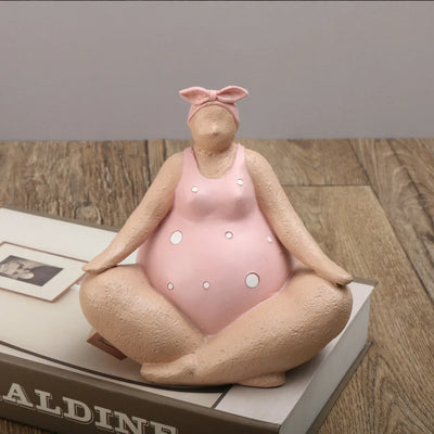 Yoga Fat Lady Ornament - Body Positivity Sculpture Accent