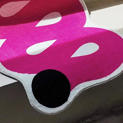 Pink Wave Area Rug - Modern Polyester Carpet