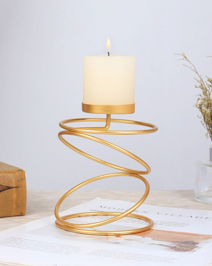 Coil Metal Candle Holders - Unique Spiral Candle Stands