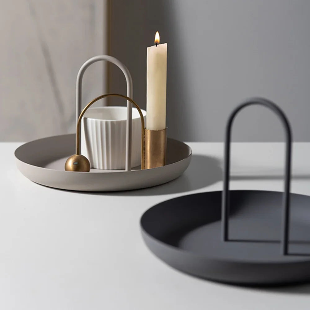 Nordic Round Tray - Functional ABS Home Decor Organizer