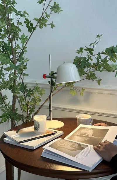 Retro Stainless Steel Lamp - Adjustable Mid Century Table Light