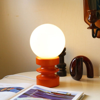 Atmosphere Table Lamp - Coil Shape Solid Wood Base