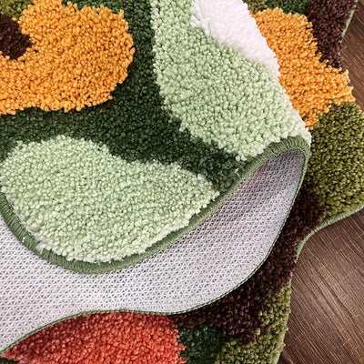 Hand Crafted Rugs – Green Moss Woven Design Mat