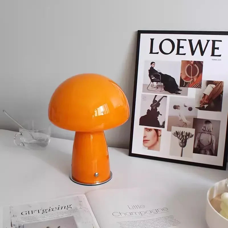 Mushroom Table Lamp – Retro Glass LED Light
