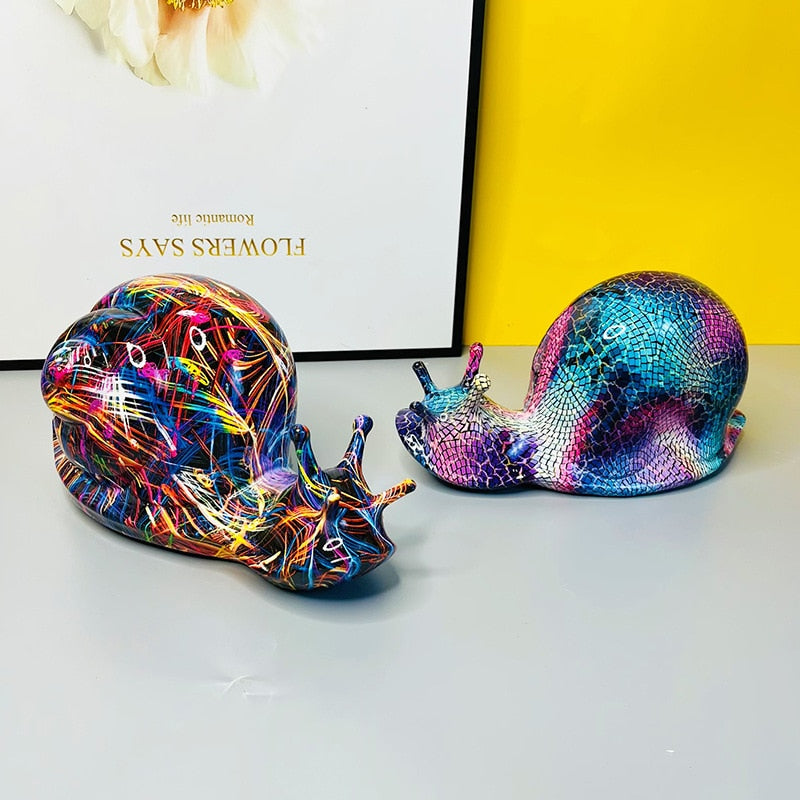 Graffiti Snail Sculpture - Resin Art Figurine
