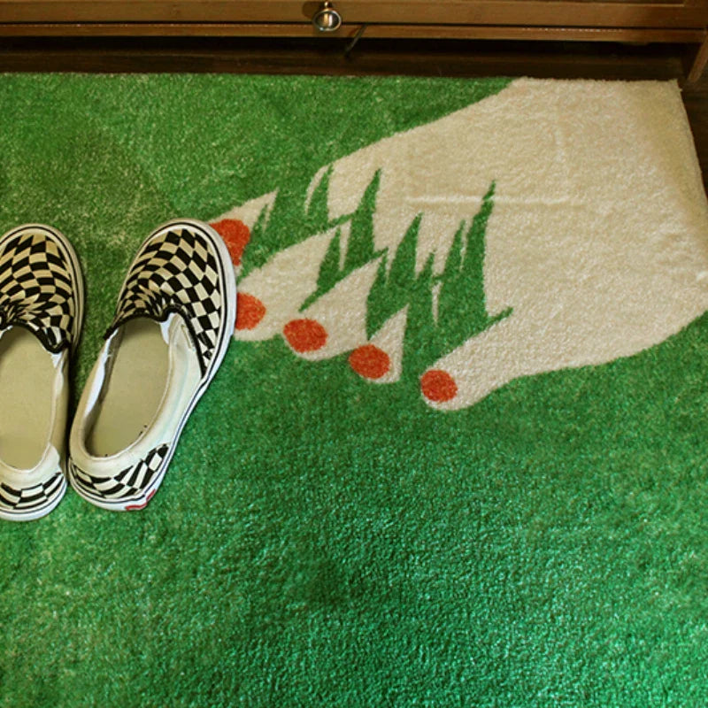 Corner Grass Rug – Soft Plush Floor Mat for Cozy Decor