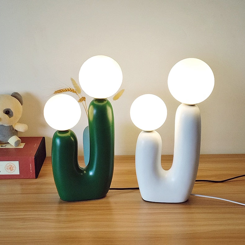 Organic Twin Ball Lamp – Modern Table Lighting