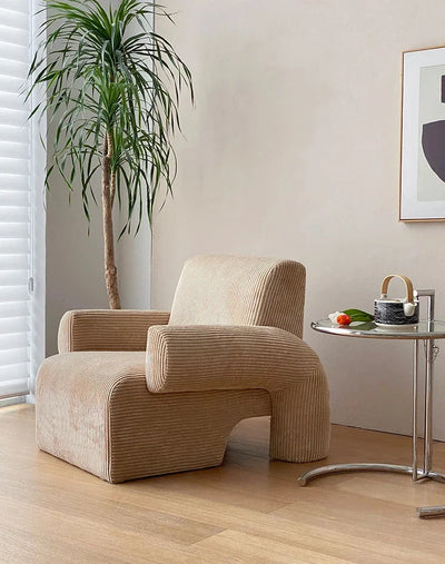 Corduroy Lounge Couch - Solid Wood Danish Sofa