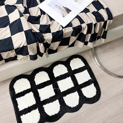 Checker Grid Bath Mat - Contemporary Bathroom Accessory
