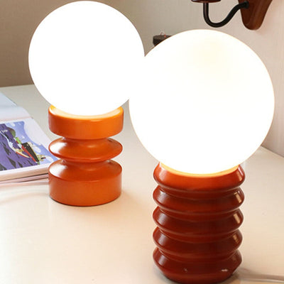 Atmosphere Table Lamp - Coil Shape Solid Wood Base