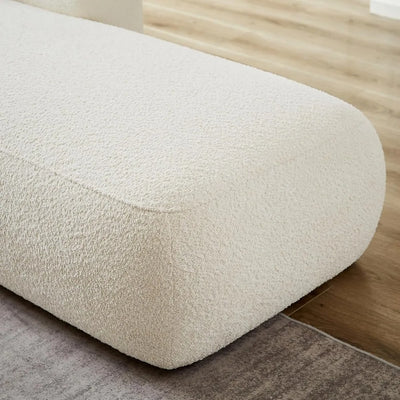 Cream Lounge Chaise Sofa - Off White Plush Cushioned Couch