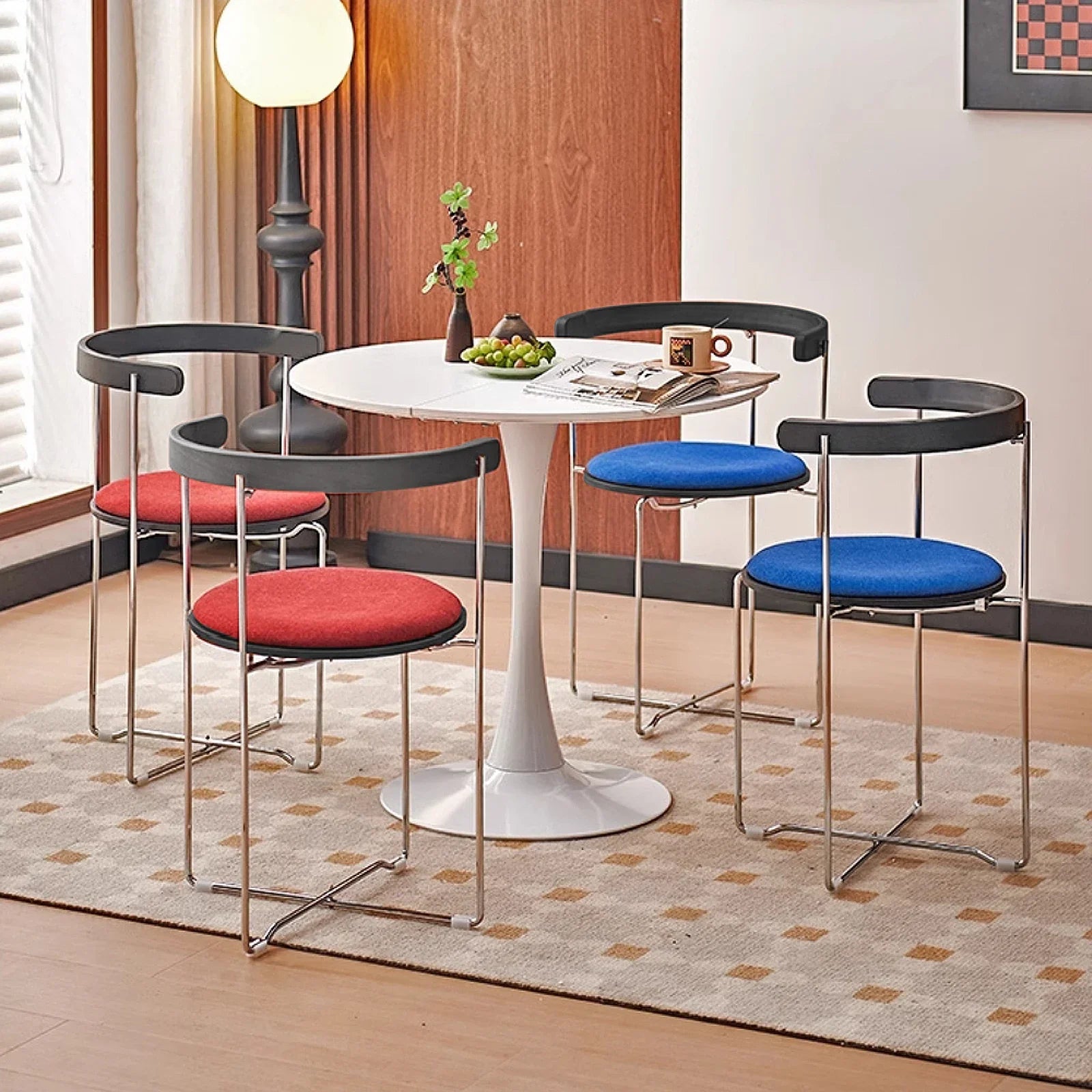 Foldable Chrome Chair - Modern Dining Seat