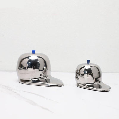 Melted Chrome Apple Sculpture - Glossy Resin Decor