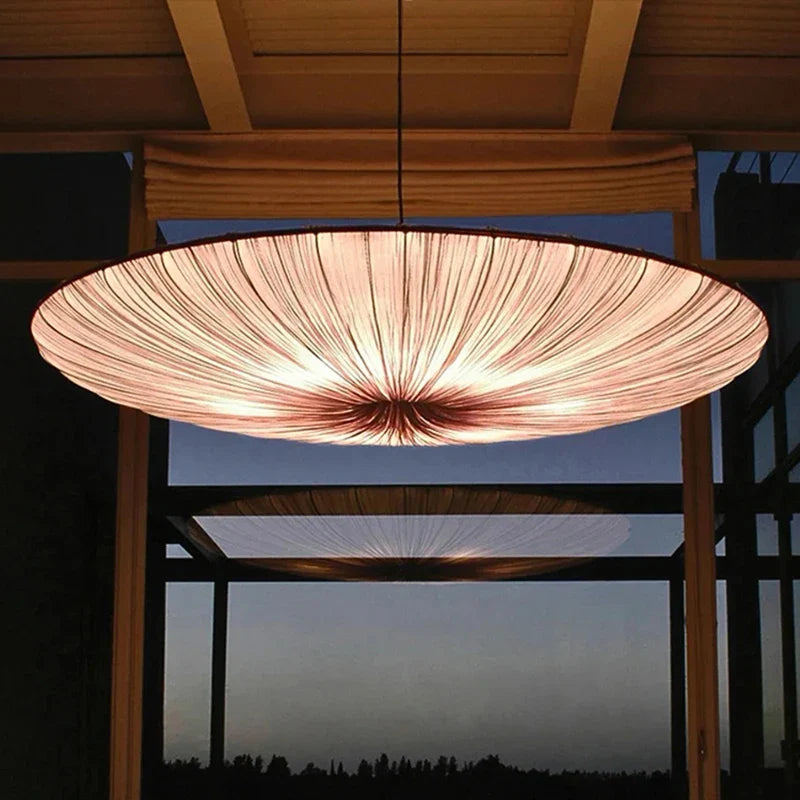Fabric Pendant Chandelier – Japanese Wabi-Sabi Lighting Fixture