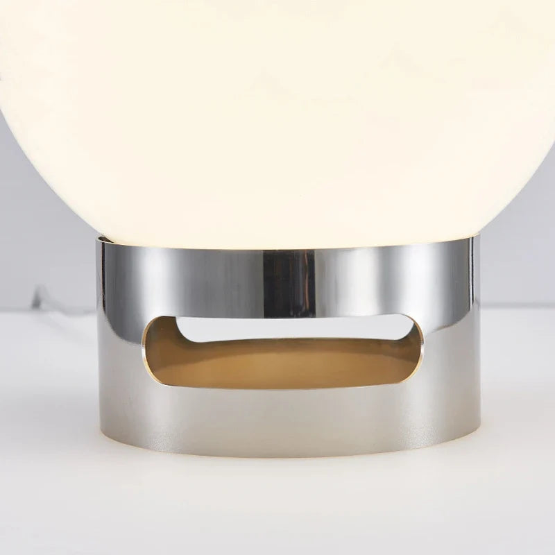 Retro Table Lamp - Glass Stone Metal Stand, Rotatable USB Corded