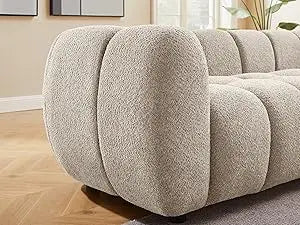 Bouclé Cloud Sofa - Upholstered Tufted Lounge Couch
