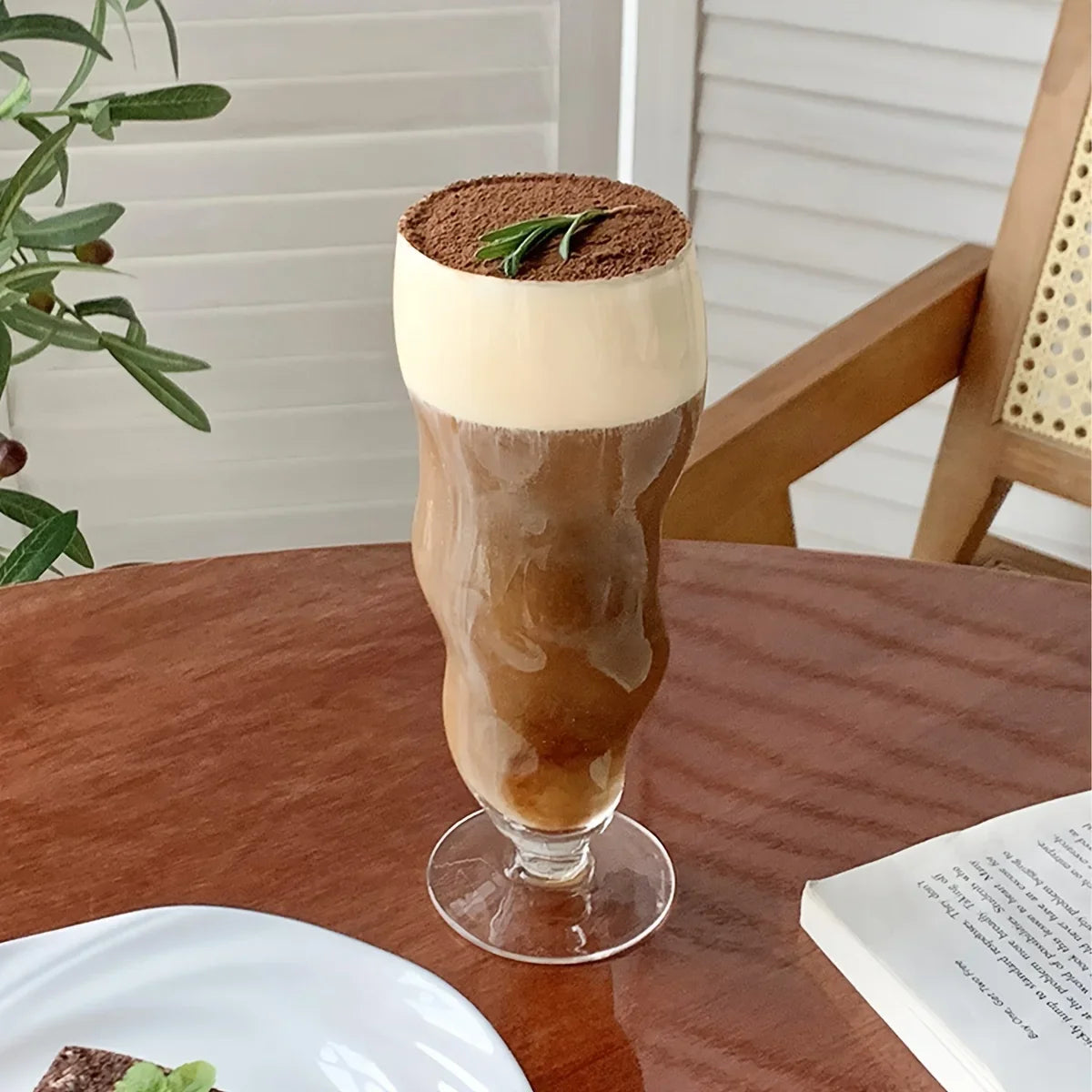 Wavy Cone Glass Cup - Stylish Durable Beverage Glass