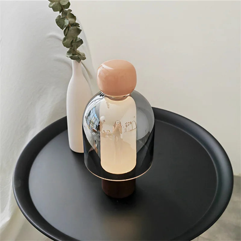 Cordless Glass Table Lamp – Rechargeable Portable Light