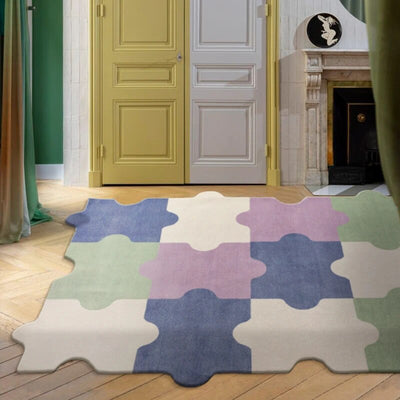 Color Puzzle Rug - Vibrant Polyester Floor Mat