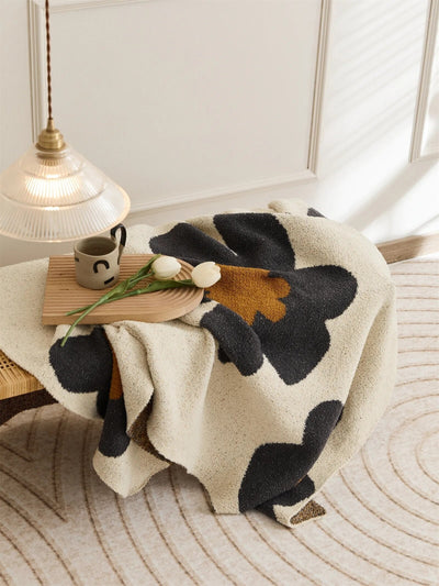 Microfiber Throw Blanket - Lightweight Floral Knit Cover