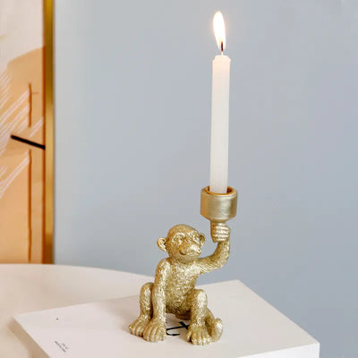 Monkey Candle Holder – Resin Decorative Decor