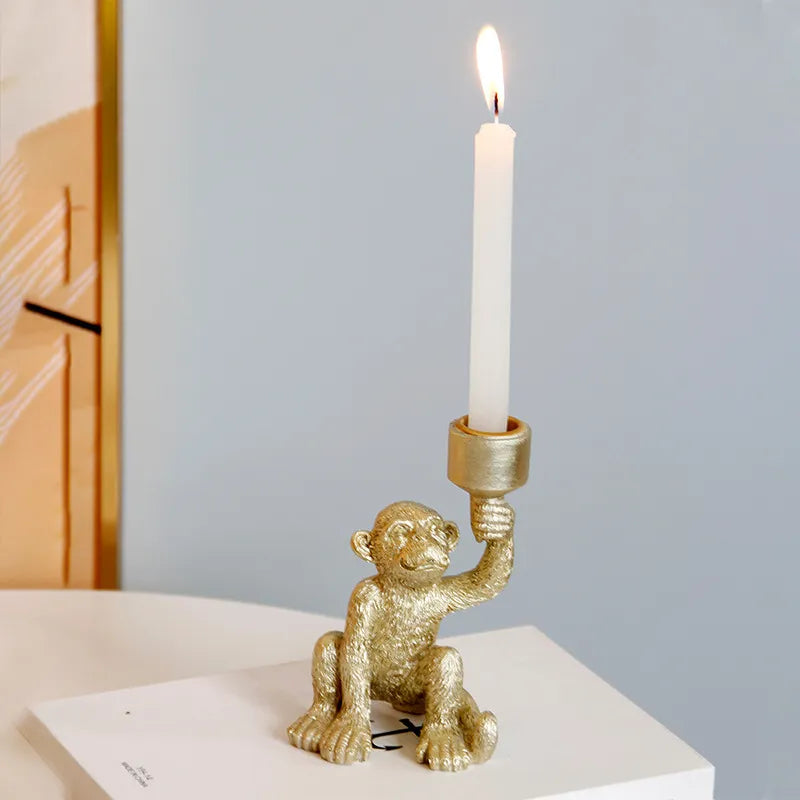 Monkey Candle Holder – Resin Decorative Decor