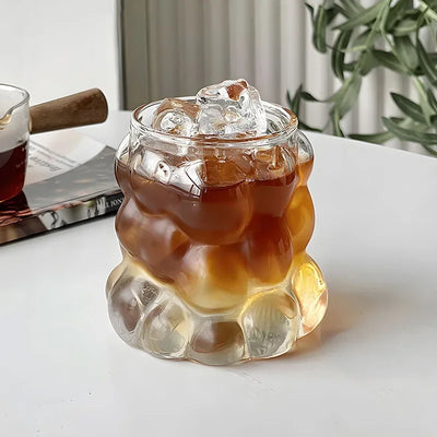 Transparent Grape Mug - 12oz Embossed Glass Cup