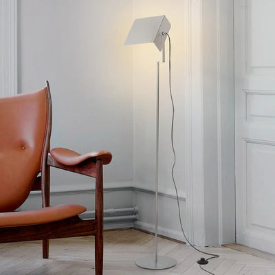 Industrial LED Floor Lamp - Stainless Steel Panel Luxury Lighting