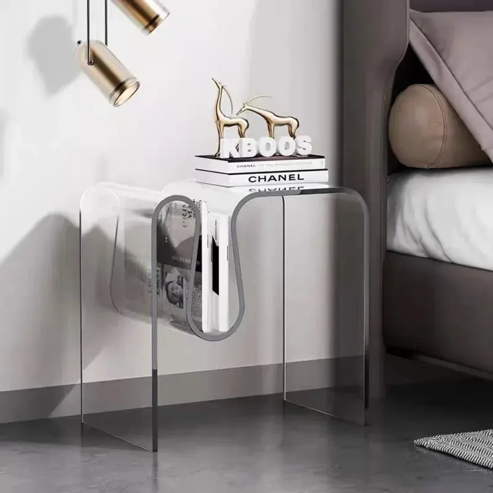 Acrylic Side Table - Nordic Bent Rack Design