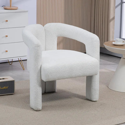 Teddy Fabric Lounge Chair - Open Back Modern Accent Seat