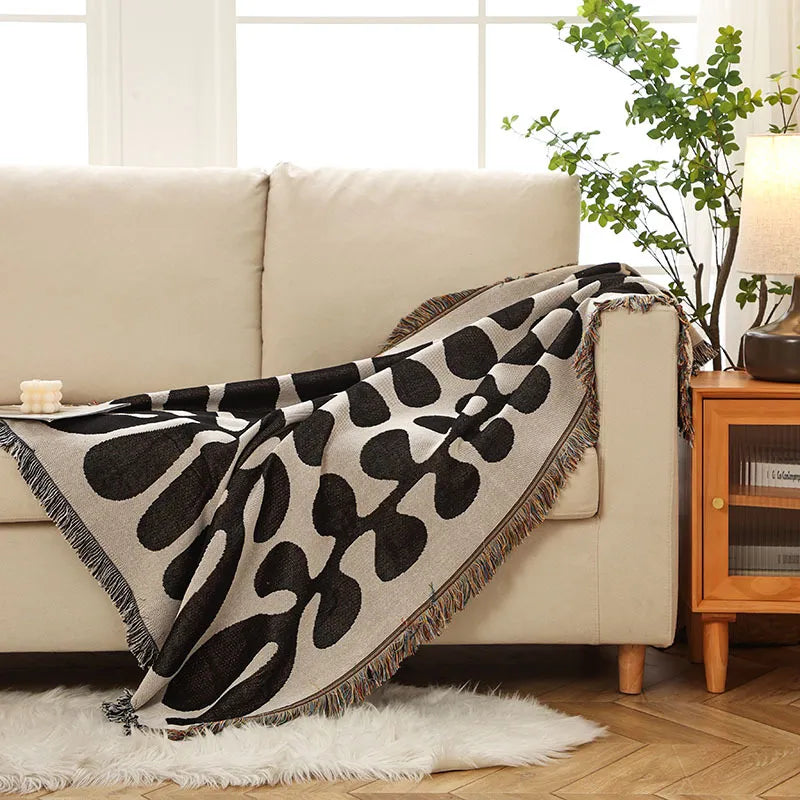 Retro Vine Throw Blanket – Soft Cozy Cotton Blend 51x63 Inches