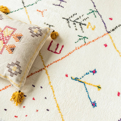 Morocco Style Rug – Abstract Area Rug, Handcrafted Art Carpet