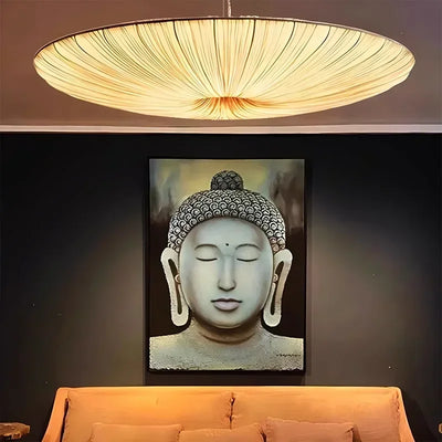 Fabric Pendant Chandelier – Japanese Wabi-Sabi Lighting Fixture