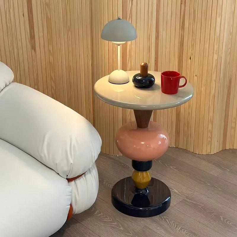Modular Side Table - Color Stack Pedestal Design