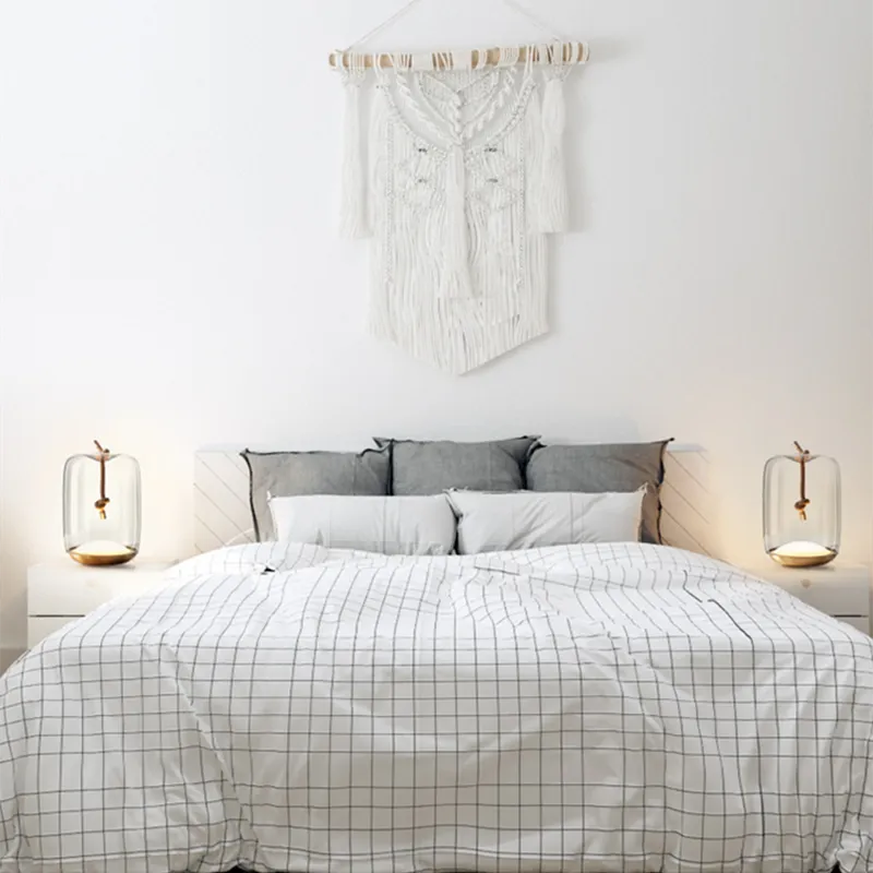 Nordic Glass Table Lamp - Rope Design LED Light