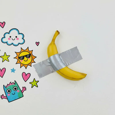 Duck Taped Banana - Playful Art Piece Sculpture
