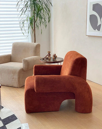Corduroy Lounge Couch - Solid Wood Danish Sofa