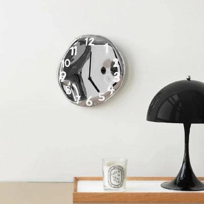 Chrome Ceramic Wall Clock - Modern Decorative Timepiece