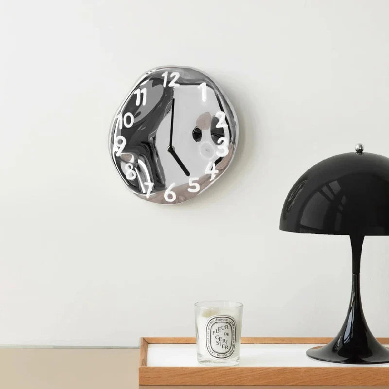 Chrome Ceramic Wall Clock - Modern Decorative Timepiece