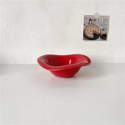 Ceramic Snack Bowl – Wave Rim Organic Shape Dish