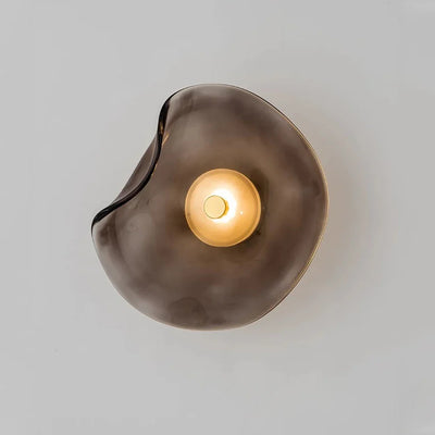 Minimalist Glass Wall Lamp - Bent Glass Fixture, LED Ambient Light