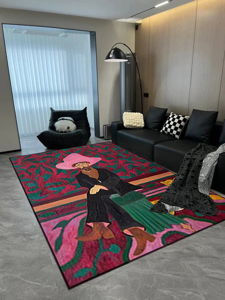 Vintage Area Rug - Artistic Retro Carpet Mat