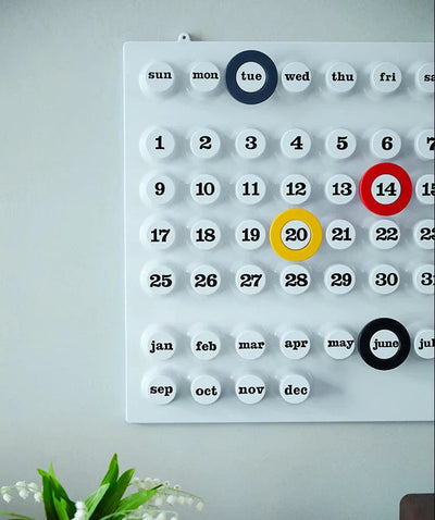 Retro Wall Calendar | Industrial Style Ring Date Marker