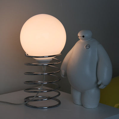 Glass Table Lamp - Spring Base Metal Lighting