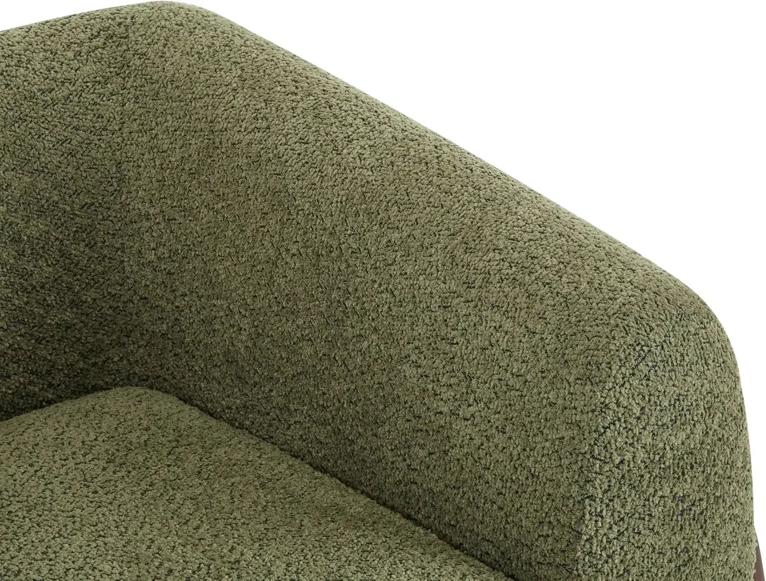 Boucle Lounge Chair - Soft Cushioned Seat, Solid Wood Frame