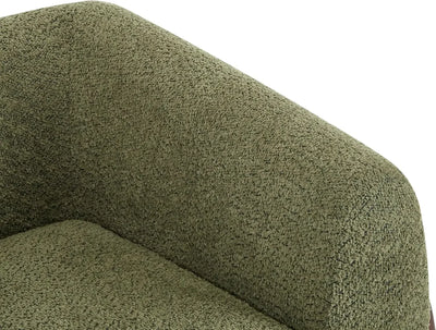 Boucle Lounge Chair - Soft Cushioned Seat, Solid Wood Frame