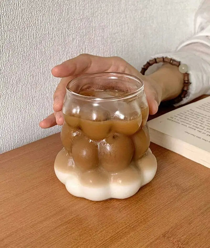 Transparent Grape Mug - 12oz Embossed Glass Cup