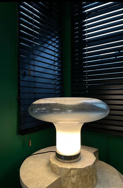 Glass Mushroom Lamp – Minimalist Table Lamp with Warm White Light