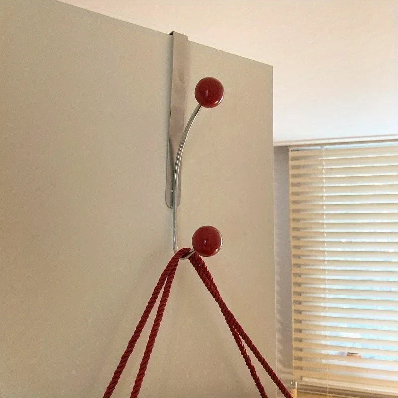 Door Hook Rack - Retro Ball Metal Hooks 10"